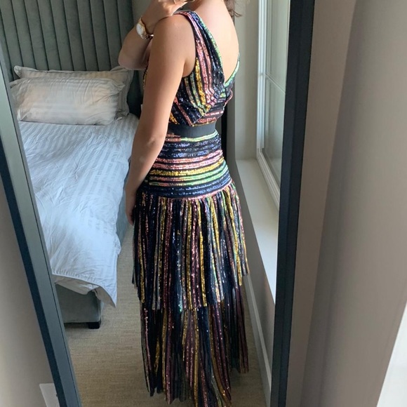 SELF-PORTRAIT tiered striped sequined tulle dress - Picture 7 of 8